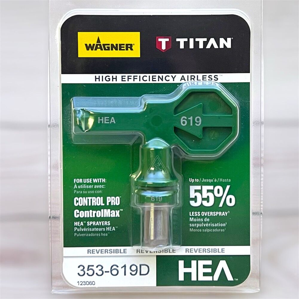 Titan Wagner 353-619D ControlMax HEA Airless Paint Spray Tip 0.019" 12-14" Fan